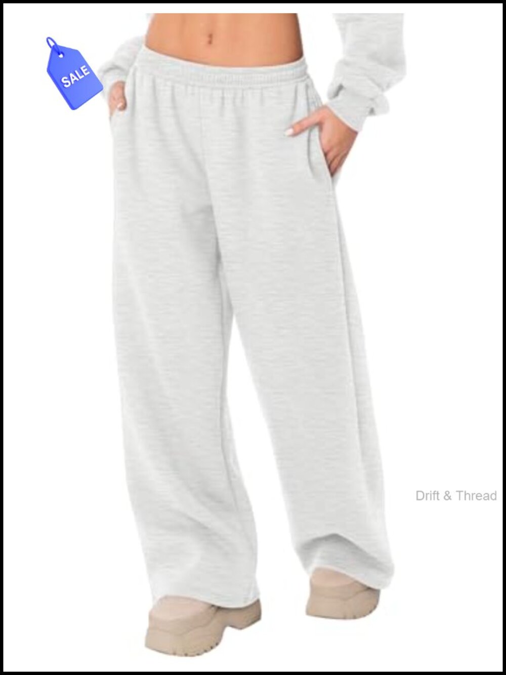 Wide Leg Fleece Sweatpants Low Rise Drawstring Lounge Joggers